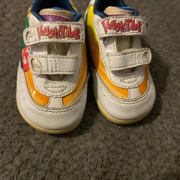 Size 3 2001 Veggie Tales Shoes Kids Toddler Vtg Bob And Larry GUC RARE - Picture 5 of 6